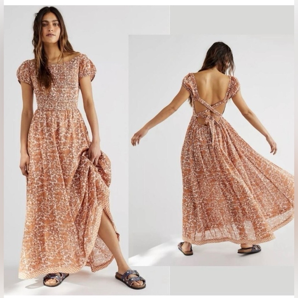 Free People Ultraviolet Maxi Dress in Tea Combo Size M
Prairie Cut Out Back